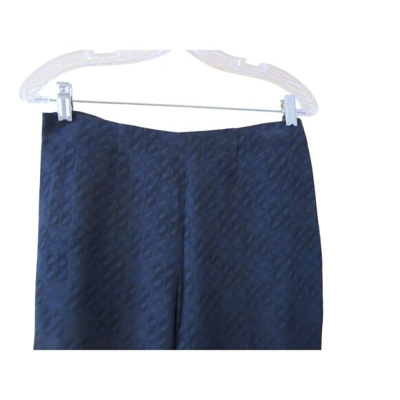 Piazza Sempione Audrey Black Textured Side Zip Crop Pants Sz 44 - Picture 4 of 13